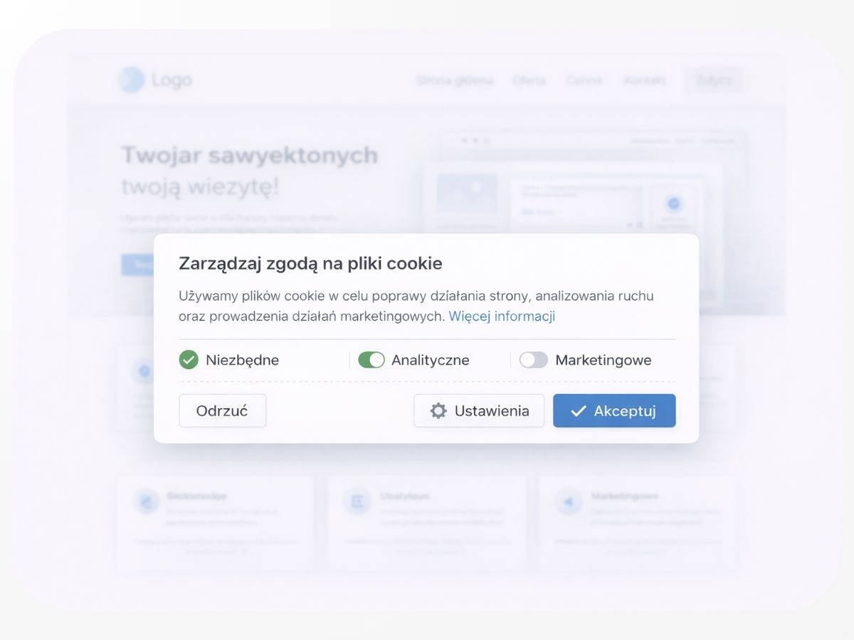 Strona zgodna z RODO – baner cookie skonfigurowany profesjonalnie